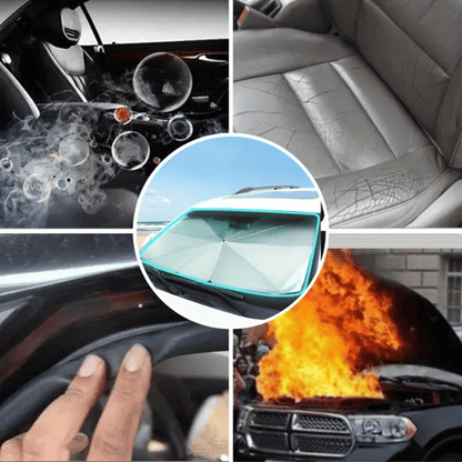 🔥Bil Forrude Solskærm Paraply | Foldbar UV-Beskyttelse mod Varme