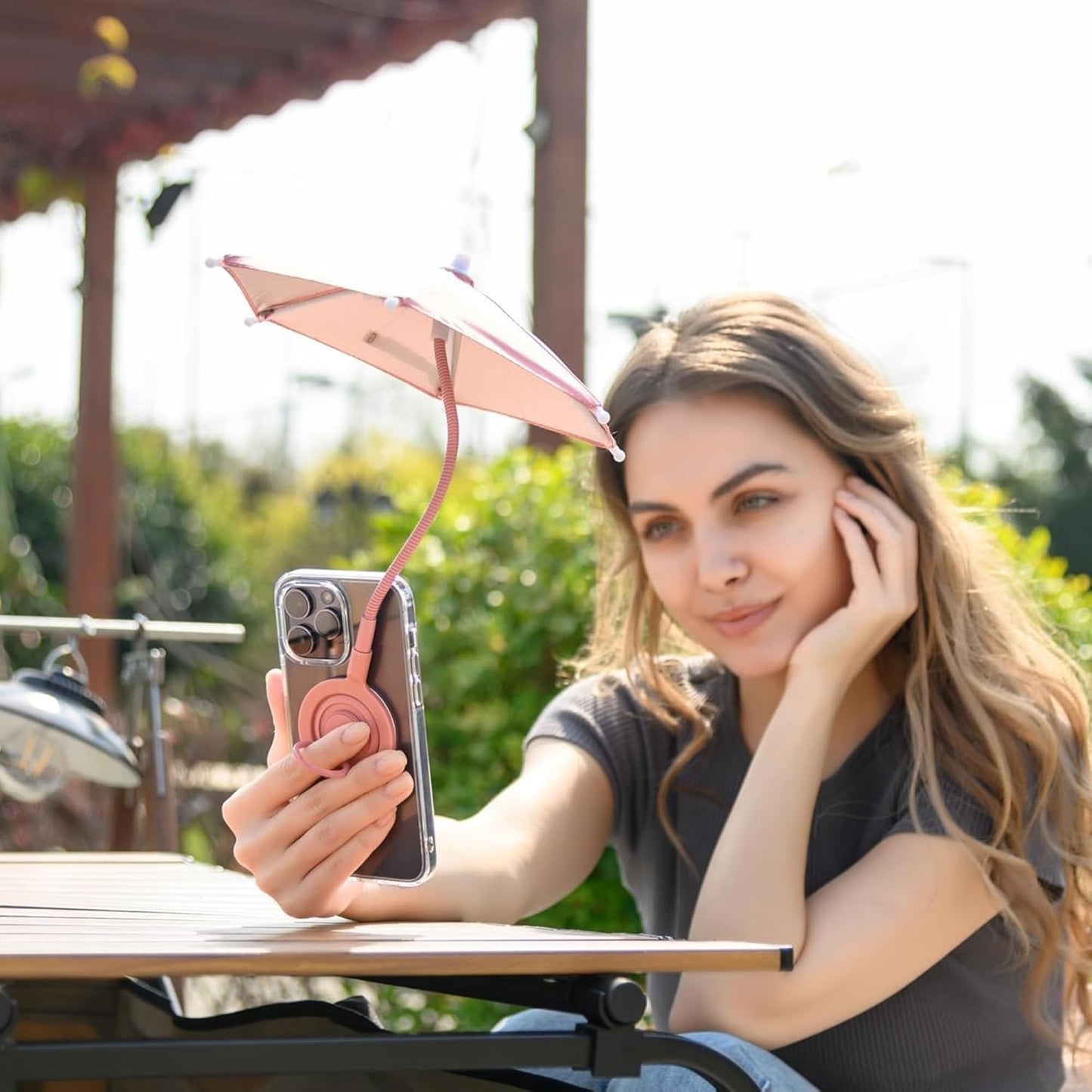 ☀️ SunnySnap™ – Justerbar Anti-Glare Skærmparasol