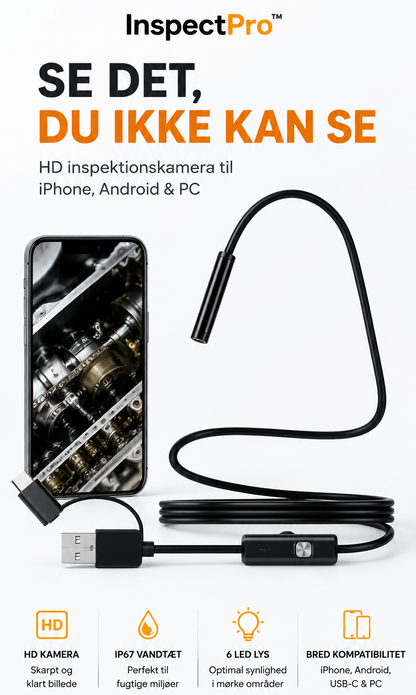 InspectPro™ | HD Inspektionskamera til iPhone, Android & PC