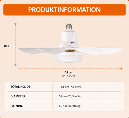 LysBreeze™ | Elegant lys og kølende luft i én smart loftlampe.