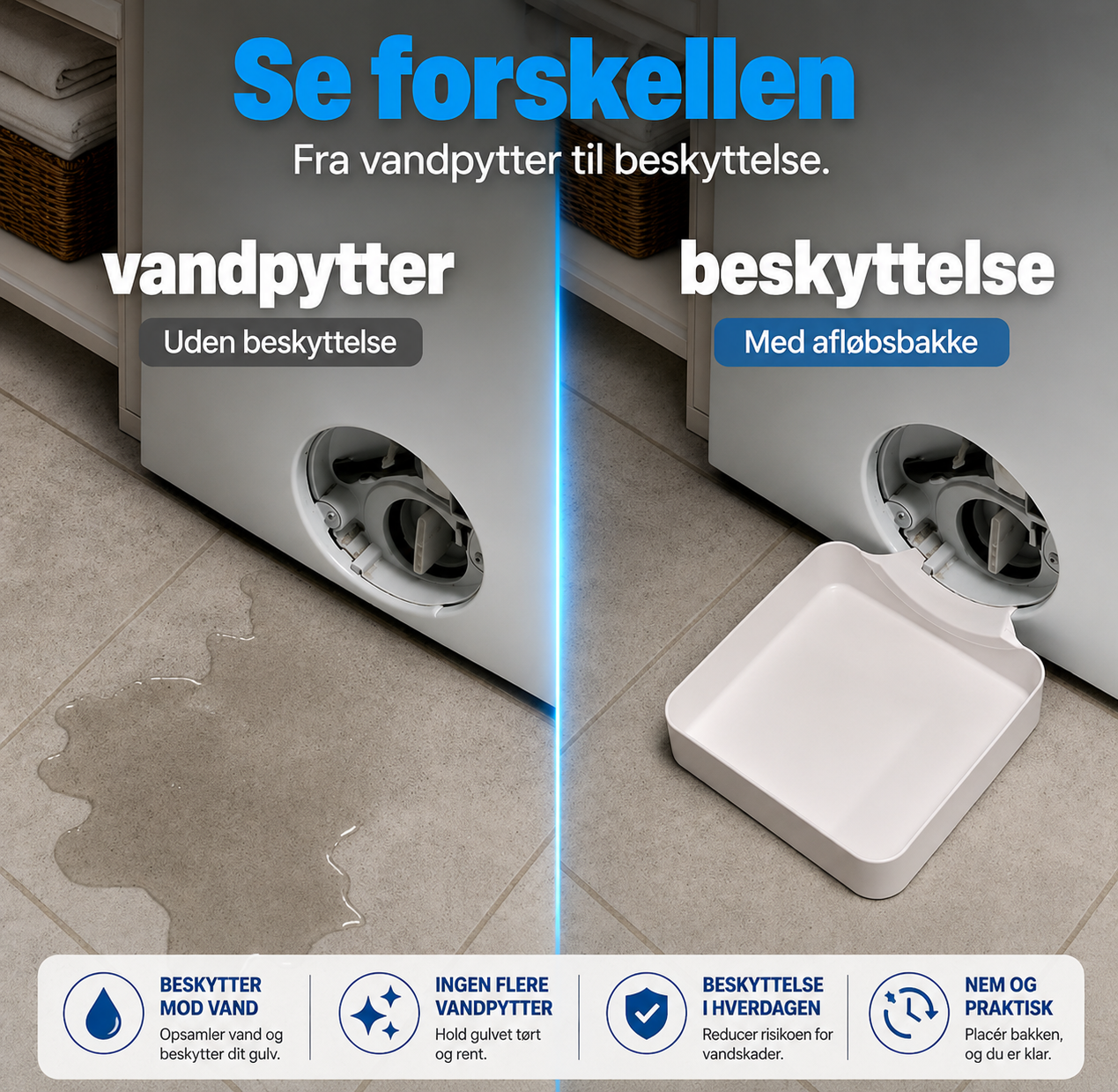 NordHjem™ | Universal Drypbakke til Vaskemaskiner