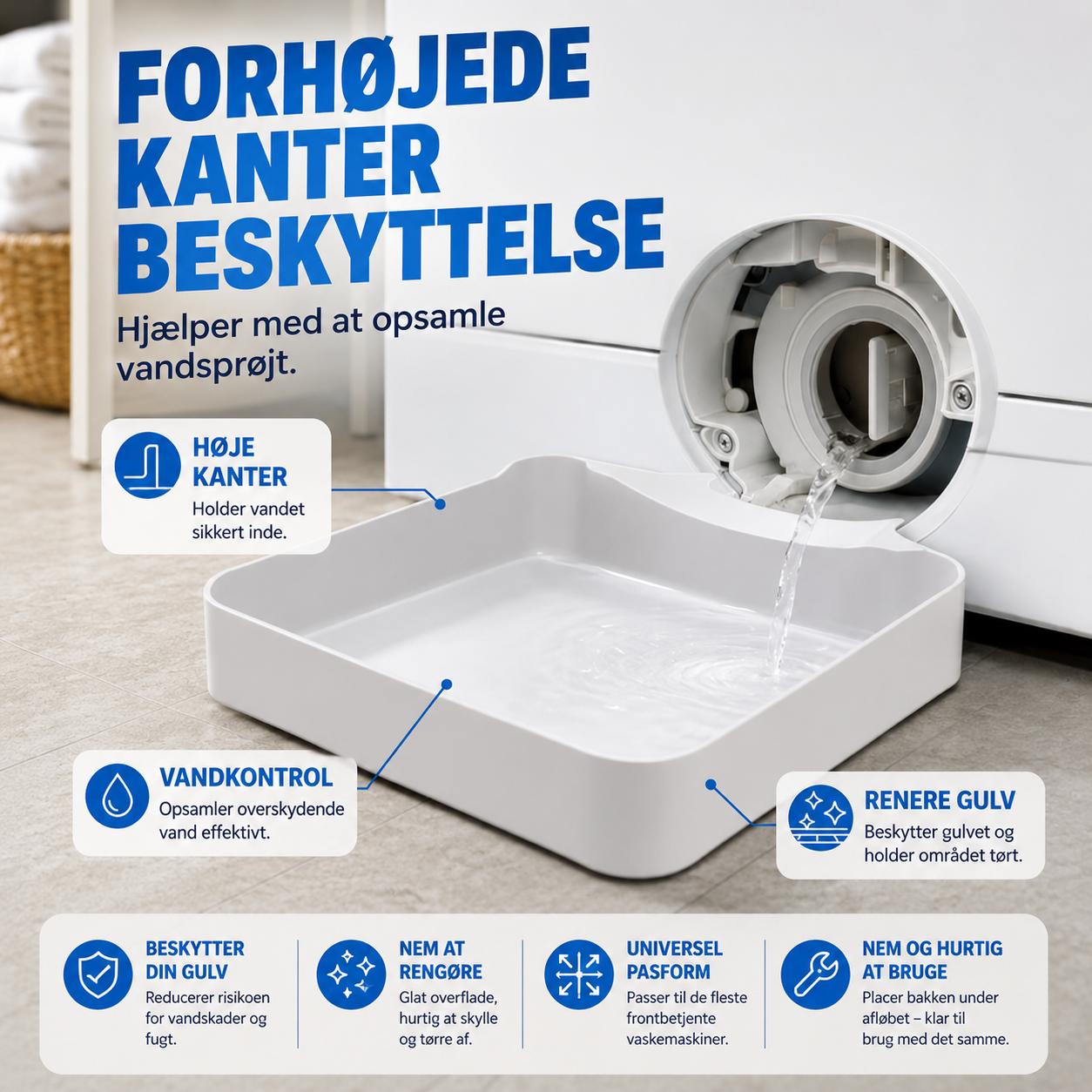NordHjem™ | Universal Drypbakke til Vaskemaskiner