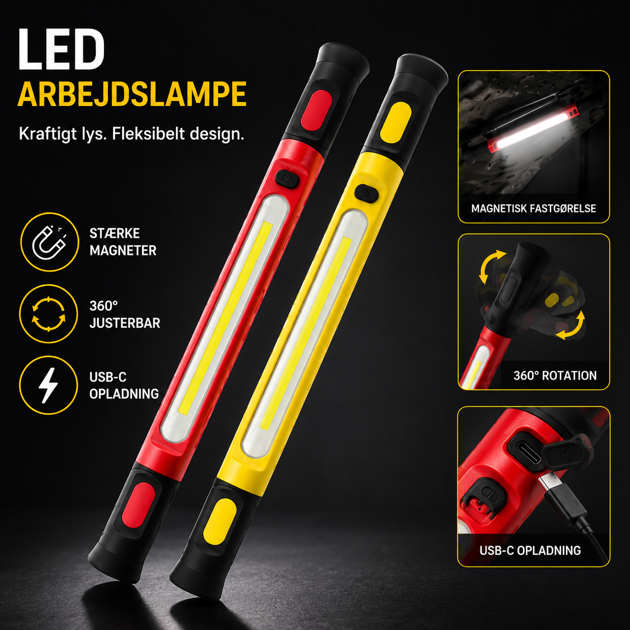 🔦 VærkstedsLys™ LED Arbejdslampe 🔥 30% RABAT I DAG
