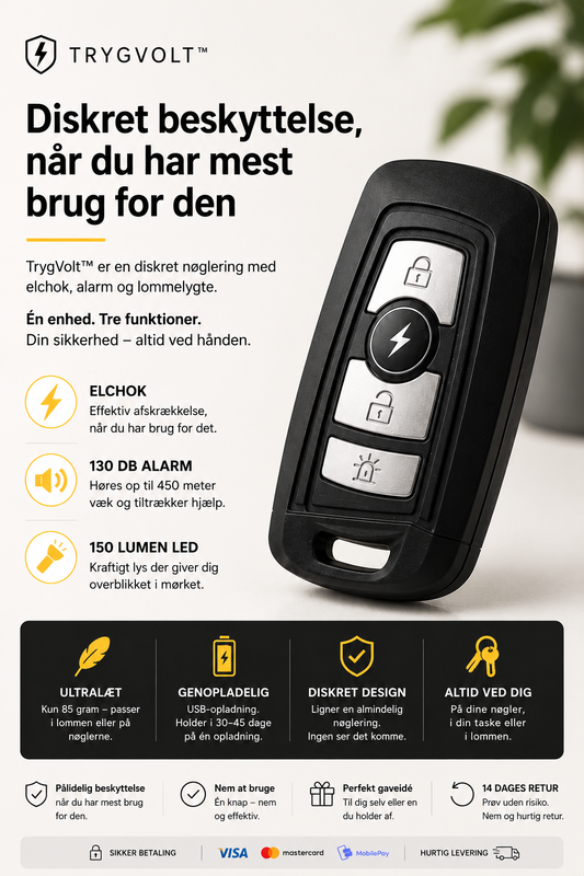 TrygVolt™ | Diskret beskyttelse, når du har mest brug for den