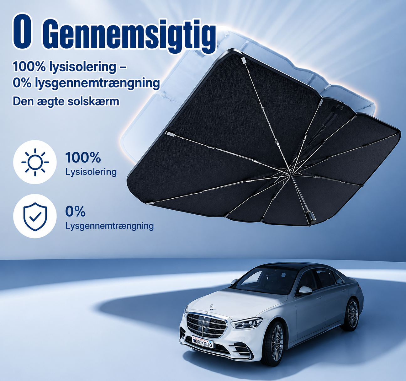🔥Bil Forrude Solskærm Paraply | Foldbar UV-Beskyttelse mod Varme