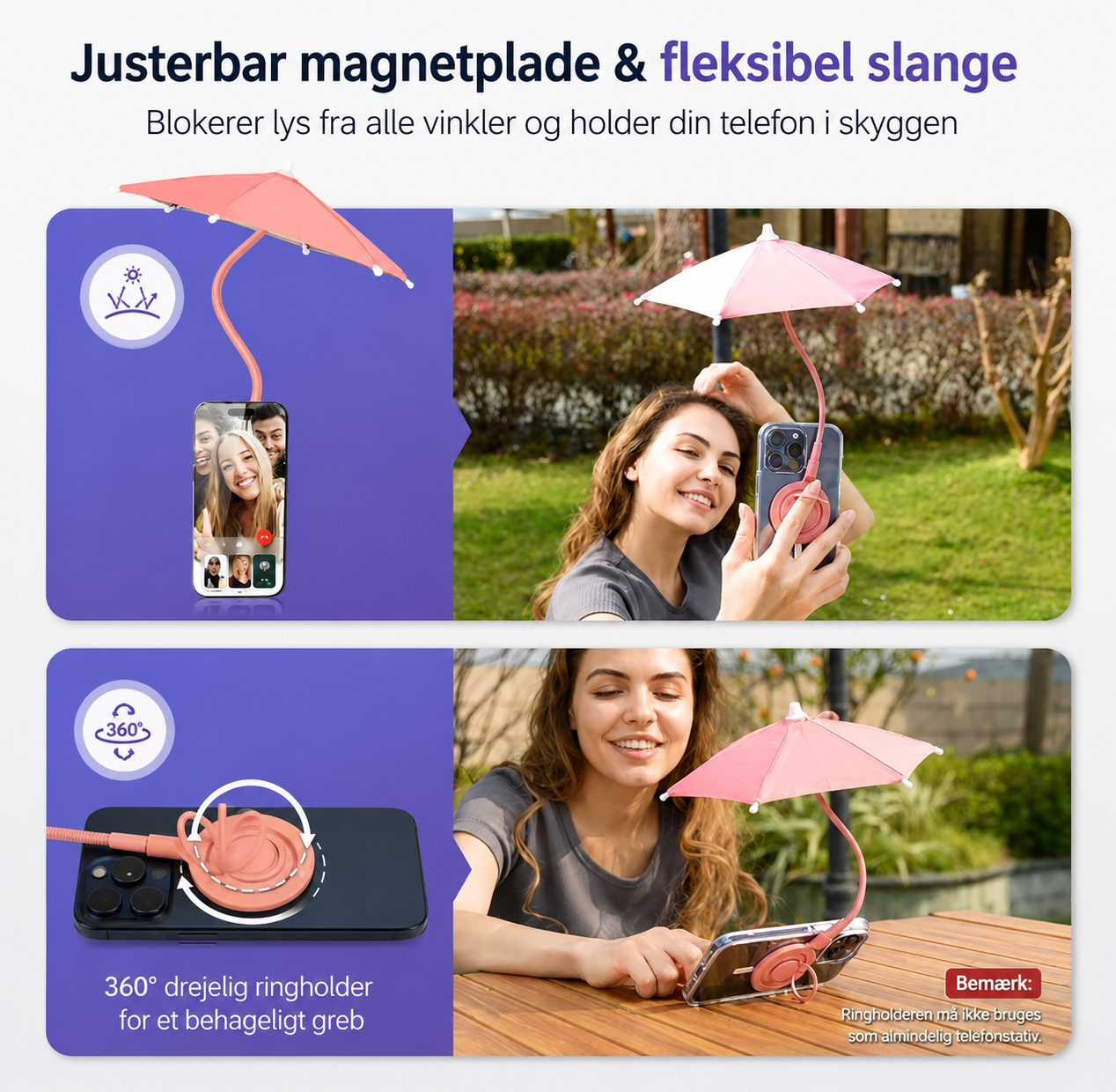 ☀️ SunnySnap™ – Justerbar Anti-Glare Skærmparasol