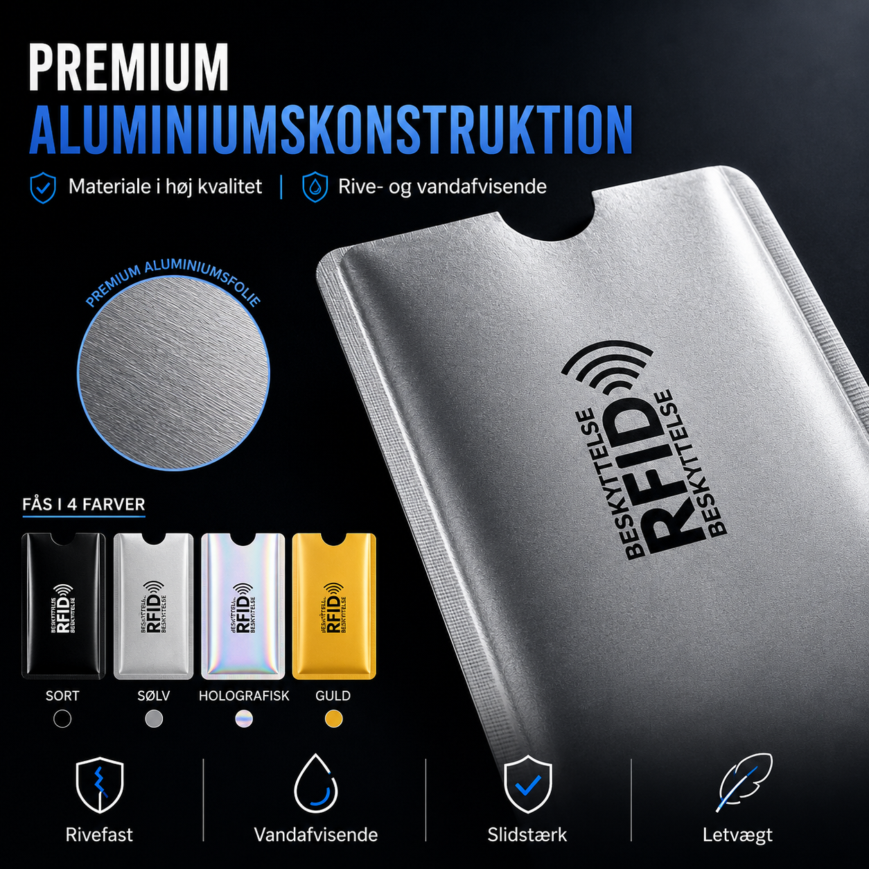 SlimShield™ RFID Kortholder Beskytter dine kort mod trådløst tyveri.
