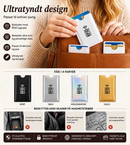 SlimShield™ RFID Kortholder Beskytter dine kort mod trådløst tyveri.