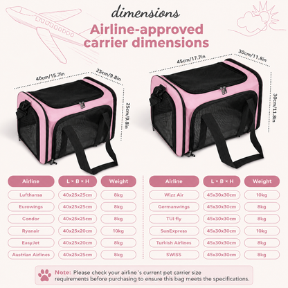 🐾 PawVoyage™ Transporttaske til Katte & Små Hunde