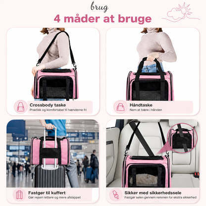 🐾 PawVoyage™ Transporttaske til Katte & Små Hunde