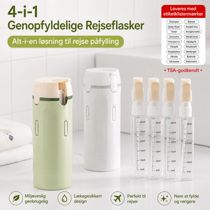 4-i-1 Genopfyldelig Rejseflaske