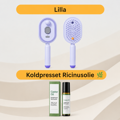 SilkeBørste™ ✨ Elektrisk Hårbørste med Fin Spraytåge + GRATIS Koldpresset Ricinusolie 🌿