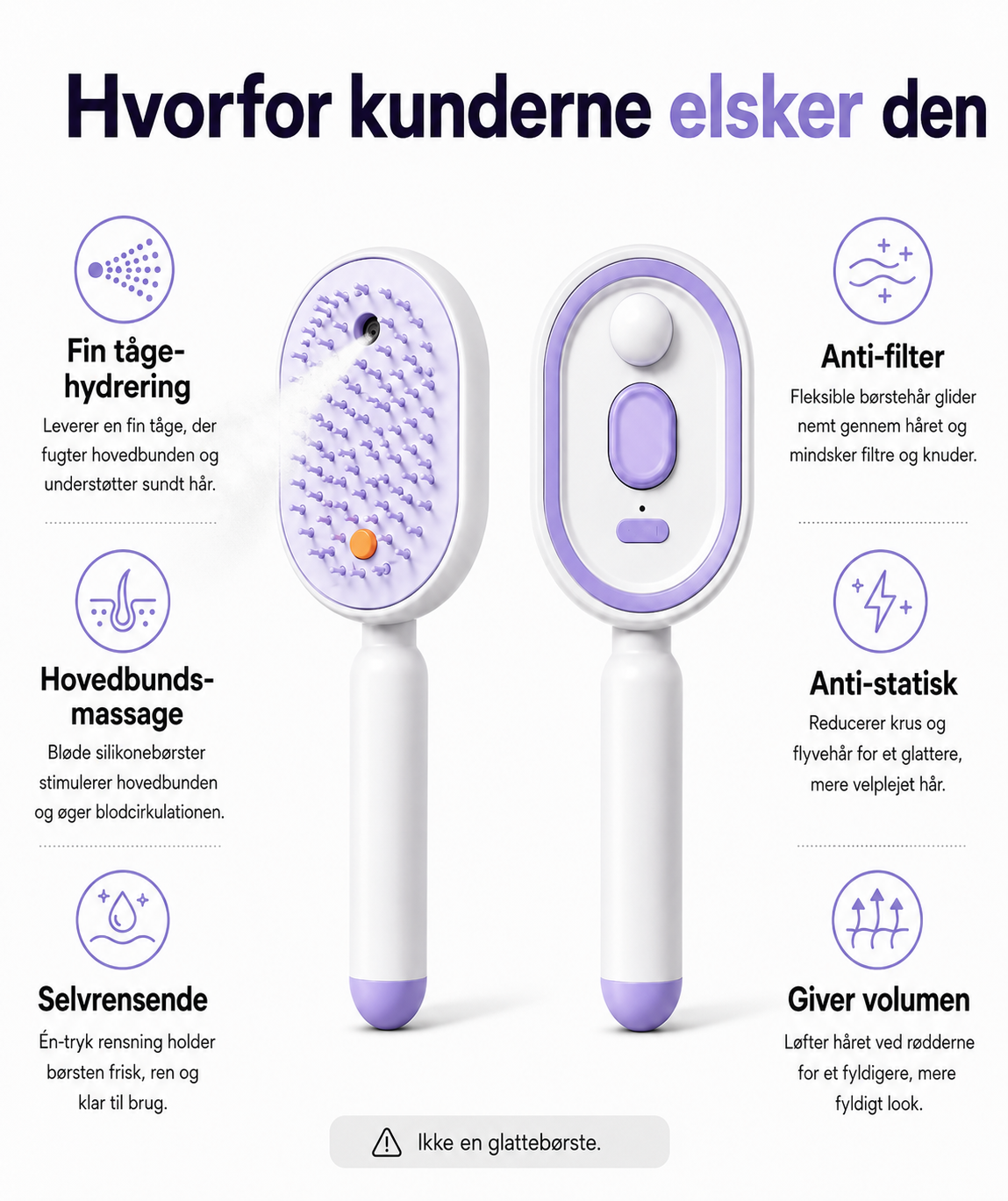 SilkeBørste™ ✨ Elektrisk Hårbørste med Fin Spraytåge + GRATIS Koldpresset Ricinusolie 🌿