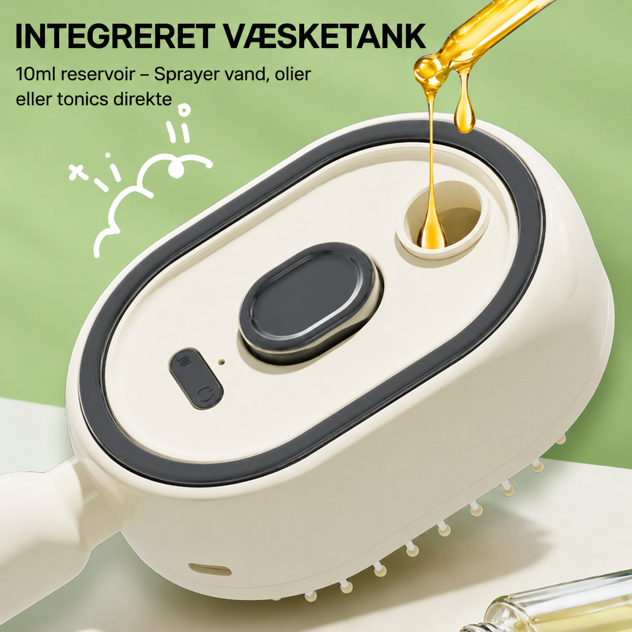 SilkeBørste™ ✨ Elektrisk Hårbørste med Fin Spraytåge + GRATIS Koldpresset Ricinusolie 🌿
