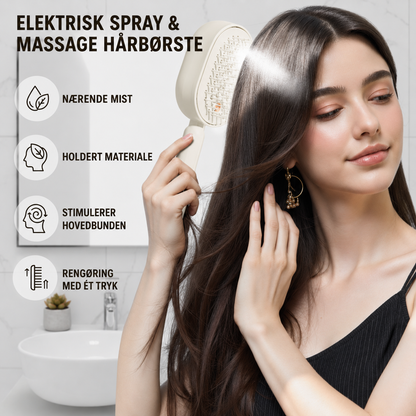 SilkeBørste™ ✨ Elektrisk Hårbørste med Fin Spraytåge + GRATIS Koldpresset Ricinusolie 🌿