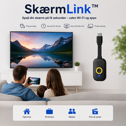 SkærmLink™ Trådløs Skærmspejling – Større billede, direkte på dit TV