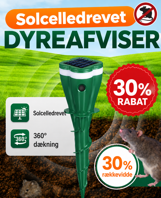 SolarVagt – 30% rabat Solcelledrevet skadedyrsafviser mod muldvarpe og rotter