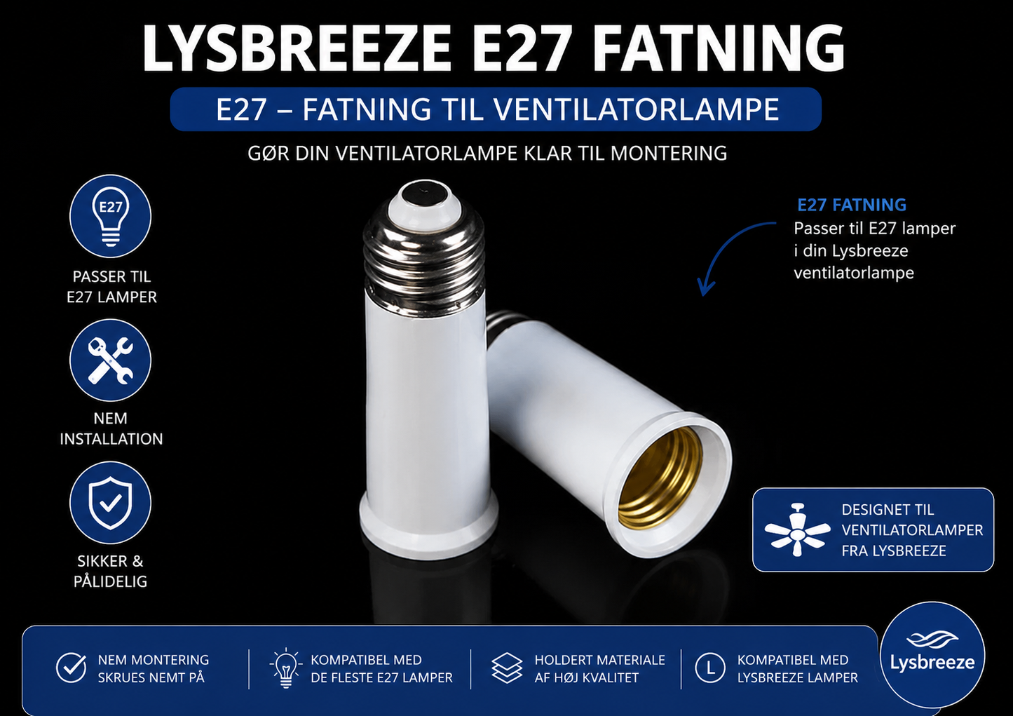 LysBreeze™ | Elegant lys og kølende luft i én smart loftlampe.