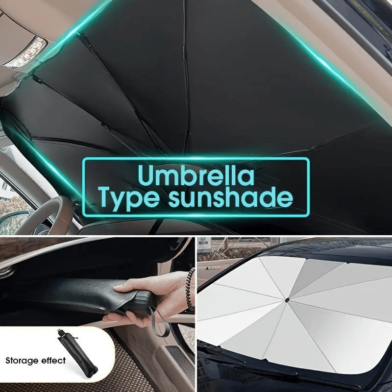 🔥Bil Forrude Solskærm Paraply | Foldbar UV-Beskyttelse mod Varme